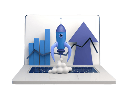 rocket-launch-laptop-with-bar-chart-startup-3d-illustration